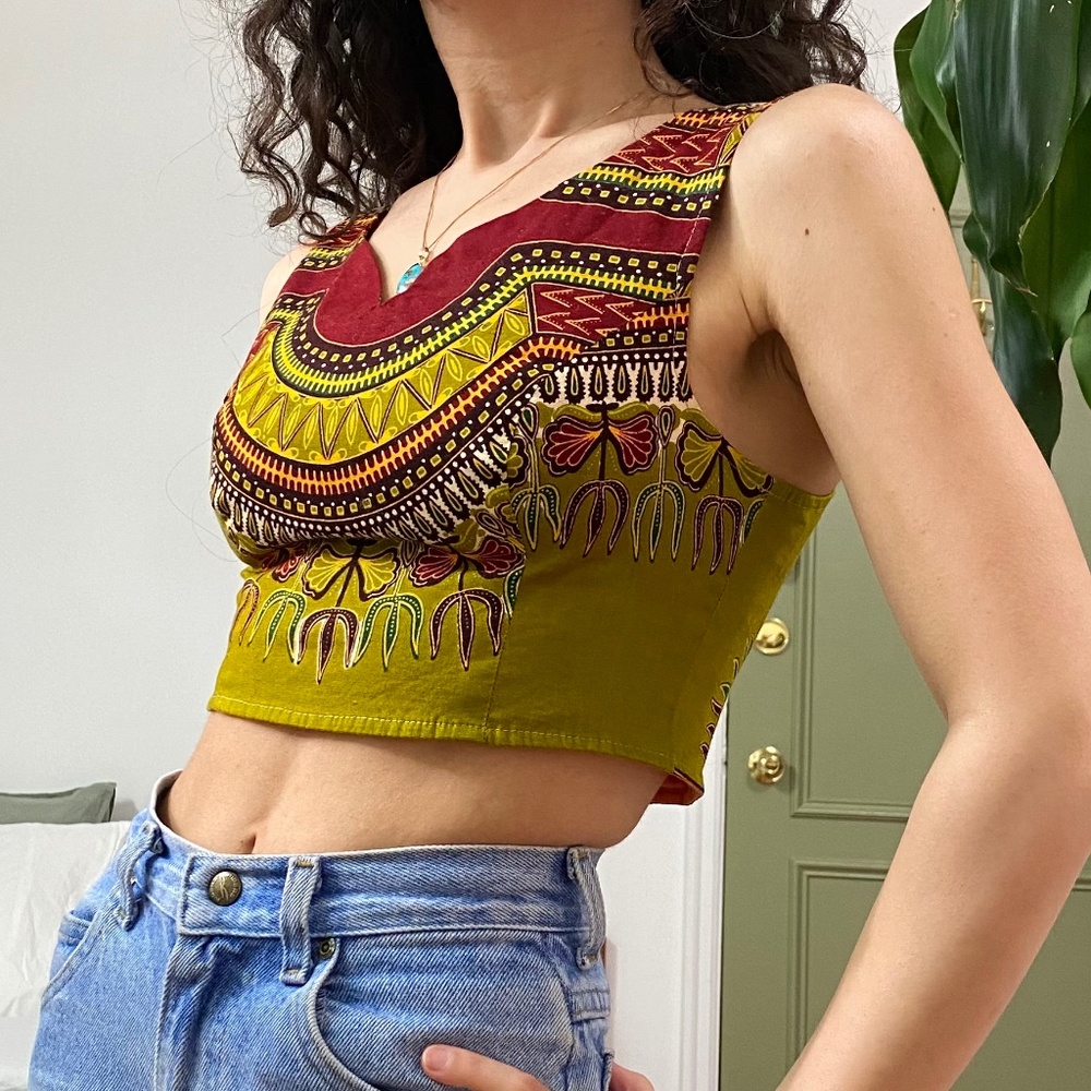 colourful cropped top (XS)